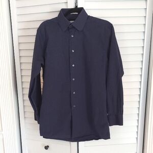 Calvin Klein Shirt, Size‎ L, Classic Buttondown, Long Sleeve, Cotton, Dark Blue